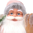 Babbo natale in tessuto rosa cm xh60