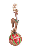 Statuina Renna Natalizia con Led su Sfera 43,2 cm in Resina