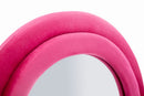 Specchio da Muro Miki Velluto Fuxia 60x4x160 cm in MDF e Poliestere e Specchio Fucsia      