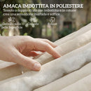 Amaca da Giardino 325x140x2,5 cm con Cuscino e Tasca in Poliestere con Barre di Legno Bianco Crema      