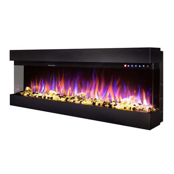 online Camino Elettrico da Incasso 48,4x127x20 cm Effetto Fiamma 1500W Dalas Maxi Nero