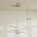 Lampada a Sospensione LED 38 W 58x58x100 cm con 3 Temperature di Colore 3000-6000K e Altezza Regolabile in Acciaio e Plastica Oro      