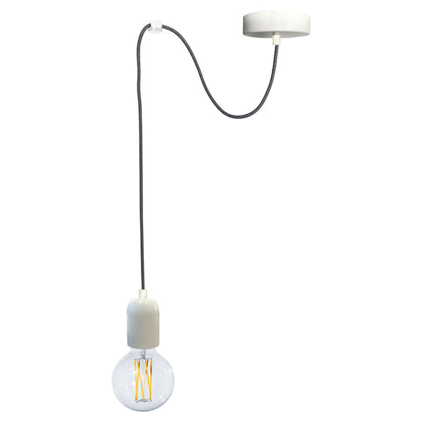 Sospensione 1xE27 3Mt Montatura Verniciata Bianco E-Energy Elaide prezzo