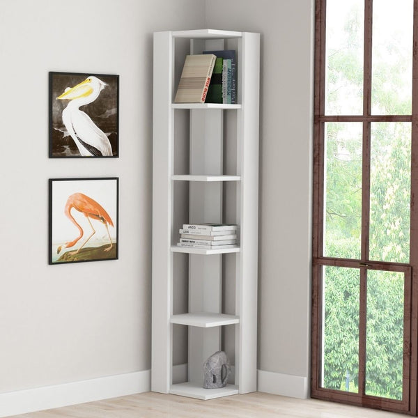 Libreria angolare 34x34x161 cm Nati bianca 5 ripiani online