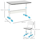 Set Scrivania e Sedia per Bambini Altezza Regolabile  Bianca