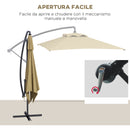 Ombrellone da Giardino Decentrato 294x193 cm con Base a Croce Marrone   