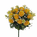 Set 3 Bouquet Artificiali di Rose e Gipsophila H 33 cm