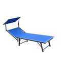 Lettino Prendisole Tessuto in Texilene con Parasole Blu Ibiza