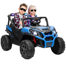 Macchina Elettrica per Bambini a 2 Posti Doppio Motore 24V 3 Velocità Blu   