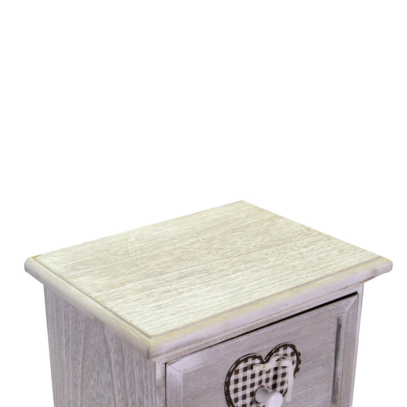 Cassettiera in Legno 3 Cassetti 29x22H55,2cm Demetra Cuore