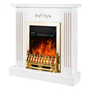 Camino Elettrico da Pavimento 90,5x94x26,5 cm Effetto Fiamma 2000W Smile & Galileo gold Bianco