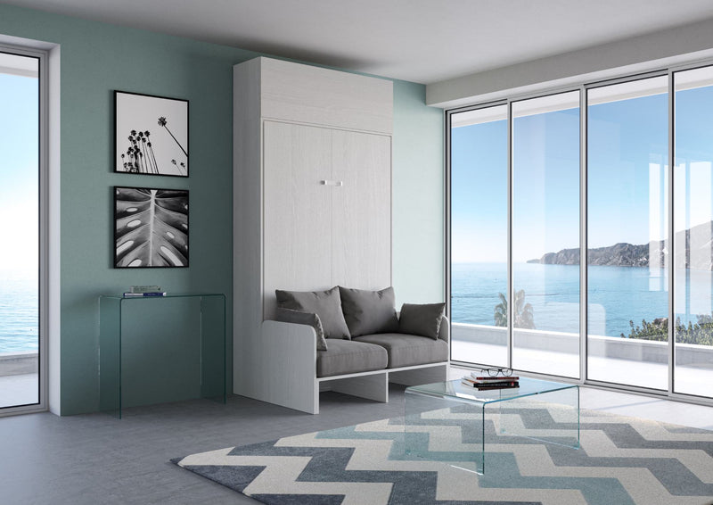 Letto Matrimoniale Francese a Scomparsa Salvaspazio con Sofà Kentaro H250 cm Bianco