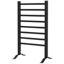Scaldasalviette Elettrico da Terra o Parete 150W Timer 2-4 Ore 53x35x90 cm Nero