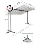 Pergola a Baldacchino 2,5x3,5x2,2 m Telo in Poliestere Struttura in Alluminio Grigio Antracite Grigio Antracite