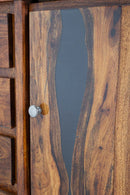 Mobile Mustang 175x40x75 cm in Legno di Acacia e in Ferro Marrone e Grigio