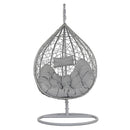 Dondolo Pensile da Giardino con cuscino Ø108x198 cm Amirantes grigio