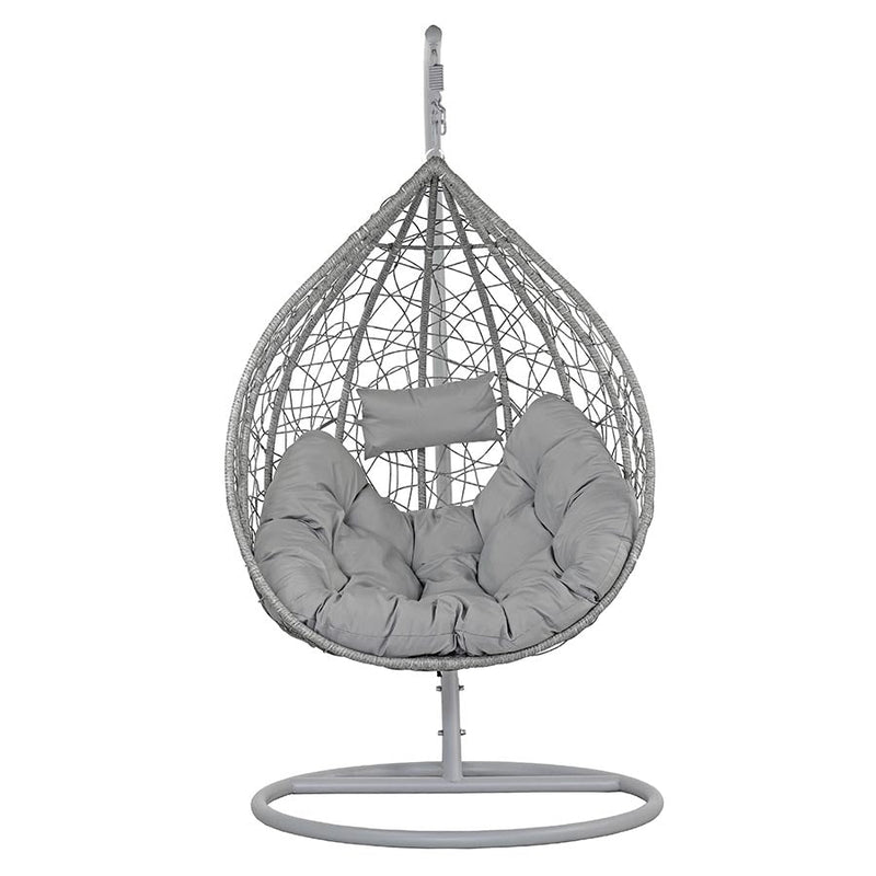 Dondolo Pensile da Giardino con cuscino Ø108x198 cm Amirantes grigio