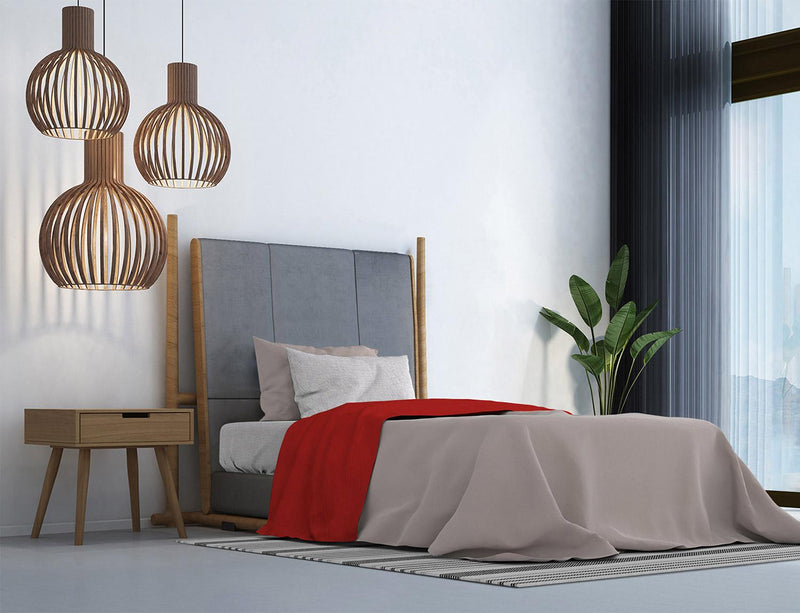 Set Lenzuola Sopra Sotto e Federe in Cotone Rosso Varie Misure