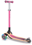 Monopattino 3 Ruote a LED Pieghevole 3 Altezze Max 50 Kg Globber Primo Foldable Wood Rosa