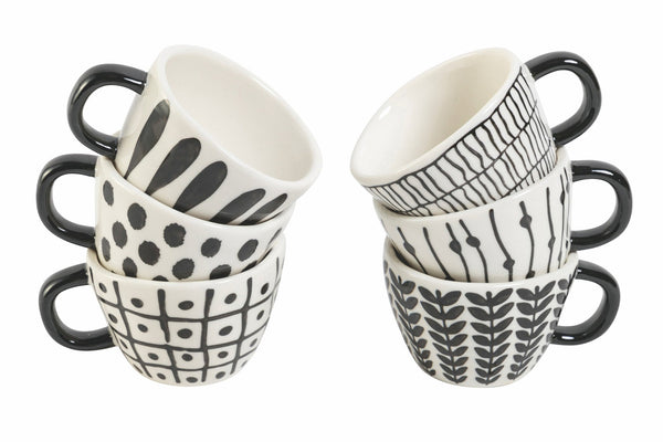 Set 6 Tazzine Caffè in Gres 90 ml Villa d'Este Home Tivoli Masai Black online