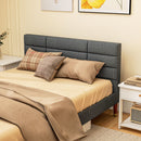 Struttura Letto Matrimoniale con Testiera 141x207x88 cm in Tessuto effetto Lino Grigio  