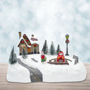 Villaggio Natalizio 20x20x16 cm Giostra di Natale Luci Suoni e Movimento