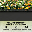 Letto per Orto Rialzato 100x49x136 cm con Copertura Mini Serra e Foro di Drenaggio in Metallo e Plastica Nero      