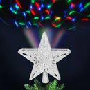 Puntale Proiettore LED per Albero di Natale a Forma di Stella 24x7 cm con Effetti Luce RGB in Plastica e Vetro Argento      