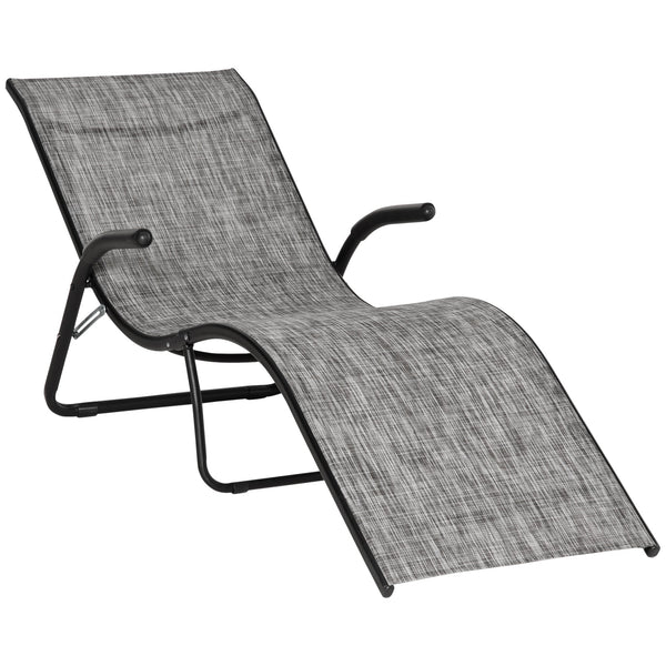 prezzo Lettino Prendisole Pieghevole 170x62x68 cm in Metallo e Tessuto a Rete Grigio