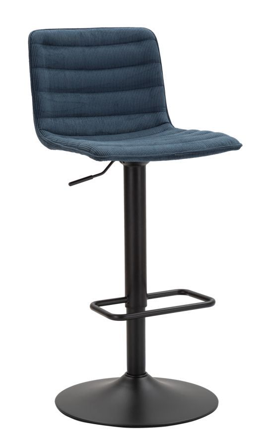 prezzo Sgabello Bar High Navy 43x49,5x85,5 cm in Ferro e Compensato e Spugna e Poliestere Nero e Blu