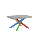 Tavolo Allungabile 120-224x90x77 cm Volantis Cemento Telaio 4B 