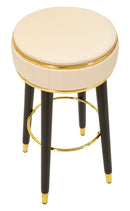 Sgabello Bar London Crema 37x38x74 cm in Pino e MDF e Spugna e Metallo e PU      