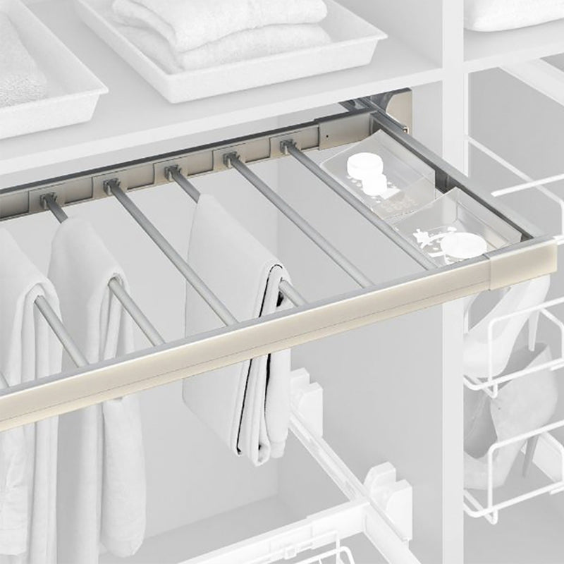 Porta Pantaloni Estraibile per Armadio 60 cm in Alluminio e Acciaio Emuca Anodizzato opaco