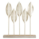 Scultura Shot Leaf 47x10x52,5 cm in Ferro e MDF Oro