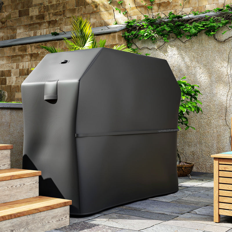 Copertura per Barbecue Rettangolare 147x61x122 cm Impermeabile e Antivento in Tessuto Oxford 600D UPF30+ Nero