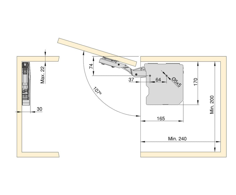 Braccetto Agile Smart Elevabile Forza 480 -1250 Plastica Grigio Antracite Acciaio Emuca