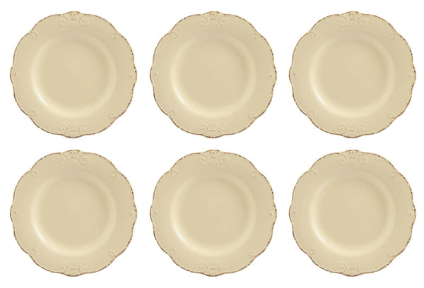 Set 6 Piatti Piani Ø27,7x3 cm in Gres Villa d'Este Home Tivoli Duchessa Crema online