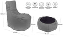 Poltrona Pouf e Tavolino in Acrilico Pomodone Royal Blu