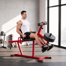Leg Extension e Curl 3 in 1 58x163x118 cm Capacità 300 kg in Acciaio e Pelle PU Rosso Nero      