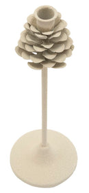 Porta Candele Dune Pigna Ø11,5x33,5 cm in Ferro Crema      