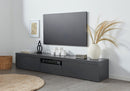 Mobile Tv 3 Ante e Ripiano a Giorno 220x40x35 cm Essential 2A 1R Grigio Antracite Opaco  