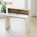 Scrivania PC Moderna 110x50x102,6 cm con Piano Rialzato Bianco e Noce   