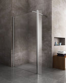 Parete Doccia Walk-In con Antina in Cristallo Trasparente 8mm H200 Varie Misure
