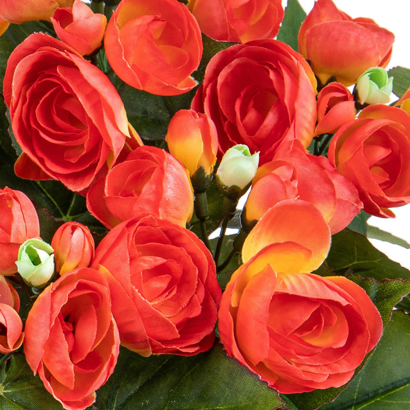 Set 3 Bouquet Artificiale di Begonia Altezza 28 cm 