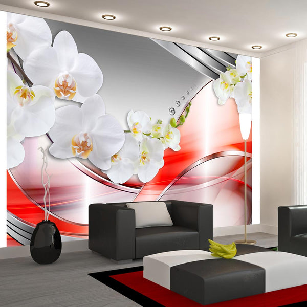 Fotomurale - Arancione Onda Orchidea Carta Da Parato Erroi sconto