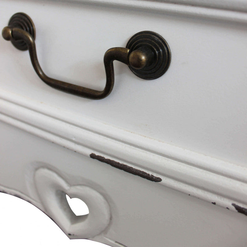 Mobiletto Cuore 2 44x32x74 h cm in Legno di paulownia Bianco