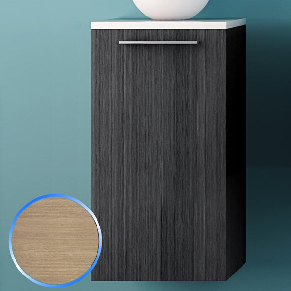 acquista Mobile da Bagno Pensile in Legno Rovere Chiaro 35X60cm Fosterberg Porto 4