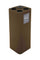 Pattumiera a Bidone da 60 L 30,2x30,2x 82,5 cm 3 Scomparti Tubolari e 1 Vaschetta in Acciaio Verniciato Corten