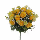 Set 3 Bouquet Artificiali di Rose e Gipsophila H 33 cm