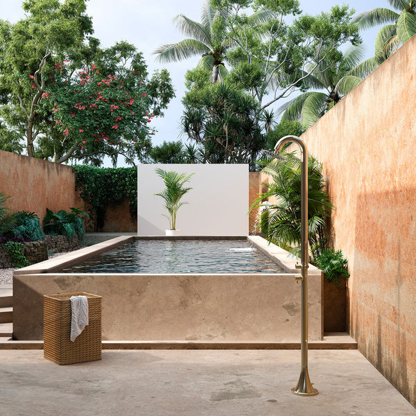 prezzo Doccia da Giardino in Acciaio Inox con Miscelatore e Doccino Sined Luna D Oro